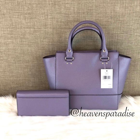 KATE SPADE CAMRYN WELLESLEY PURPLE SATCHEL/WALLET - Picture 4 of 8